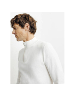 Pull à col montant demi zippé bacary écru homme - Izac