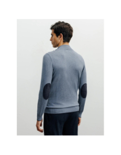 Pull à col montant demi zippé bacary bleu homme - Izac