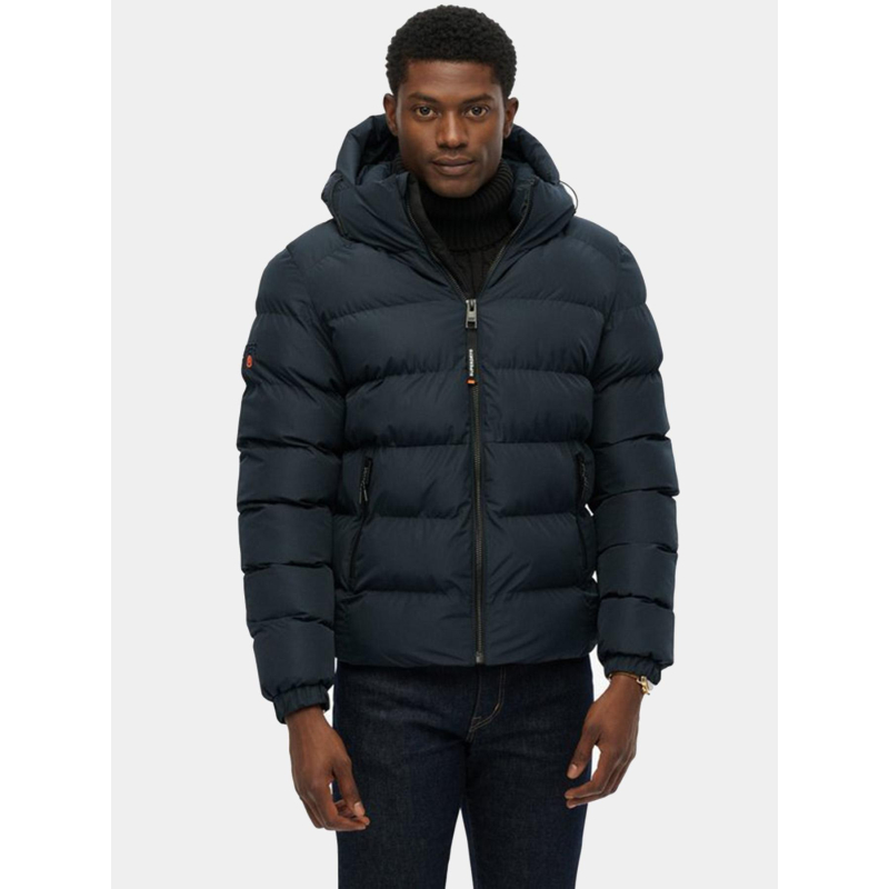 Doudoune à capuche sport bleu marine homme - Superdry