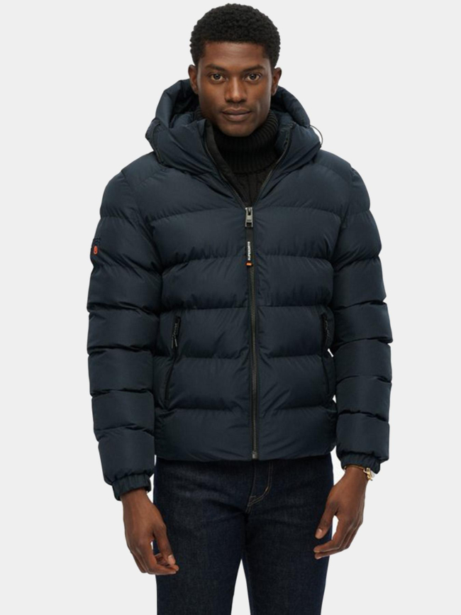 Doudoune à capuche sport bleu marine homme - Superdry