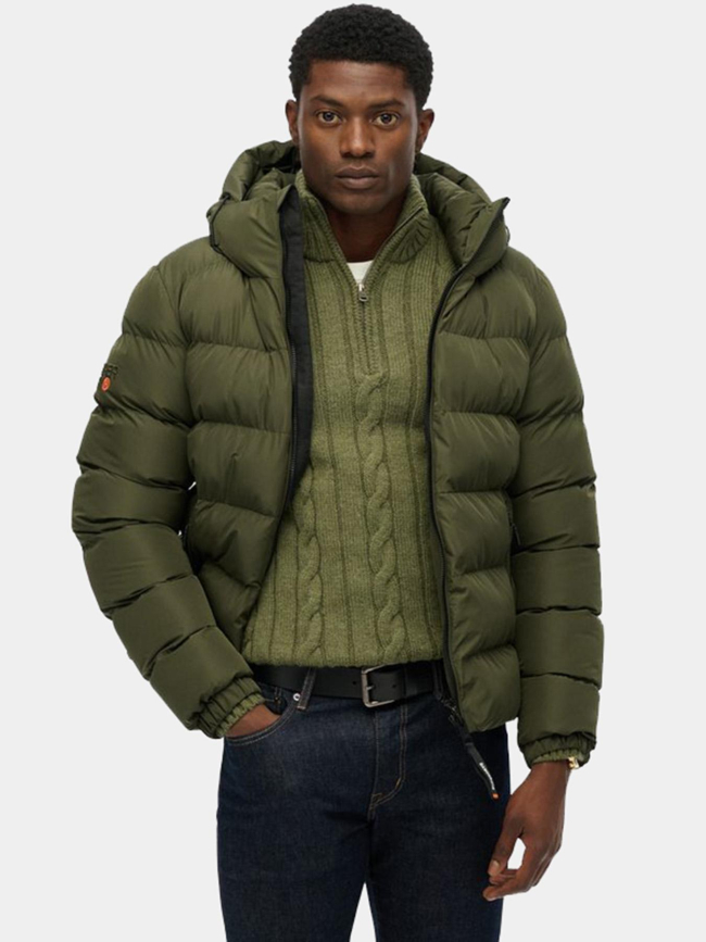 Doudoune à capuche sport kaki homme - Superdry