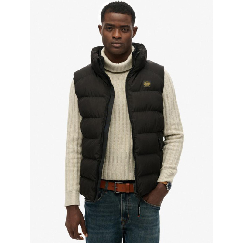 Doudoune sans manches sports puffer noir homme - Superdry