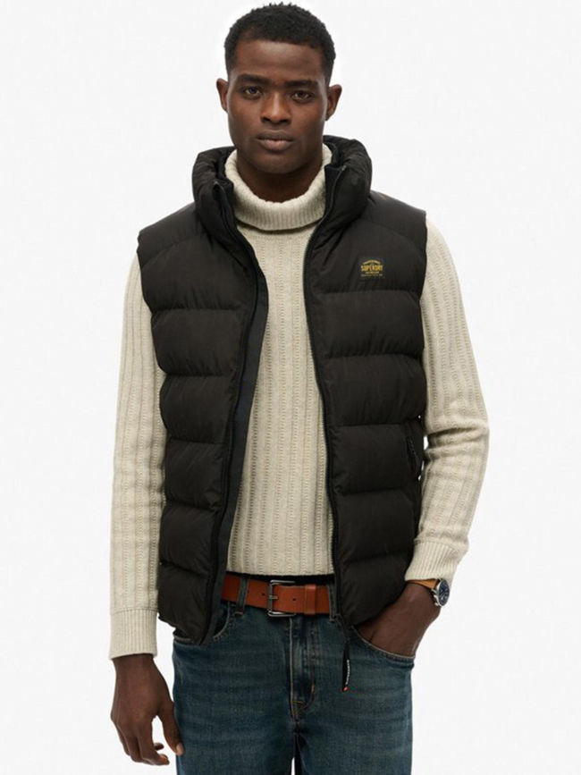 Doudoune sans manches sports puffer noir homme - Superdry