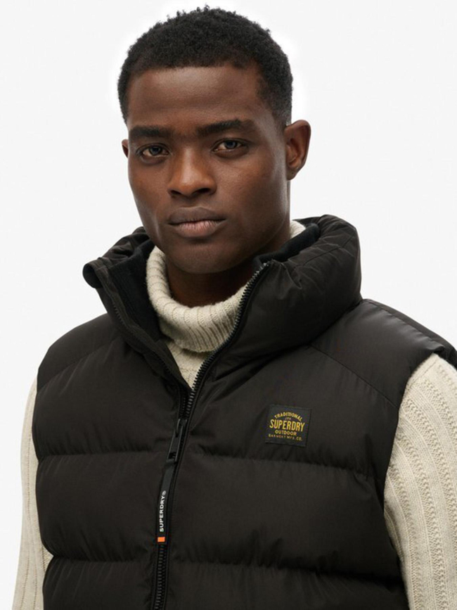Doudoune sans manches sports puffer noir homme - Superdry