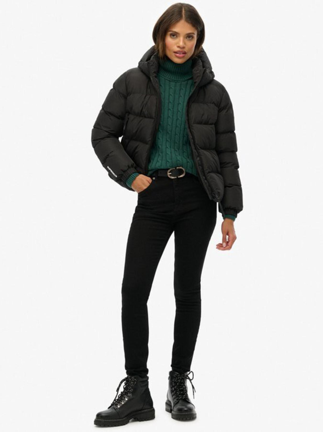 Doudoune à capuche sport noir femme - Superdry