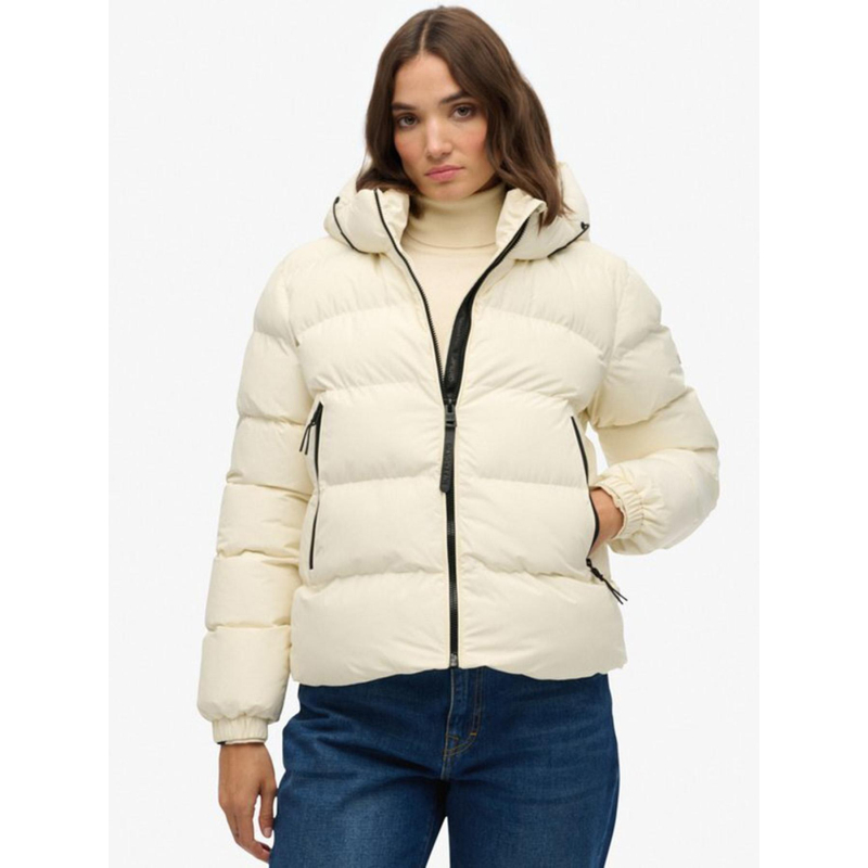 Doudoune à capuche sport blanc femme - Superdry