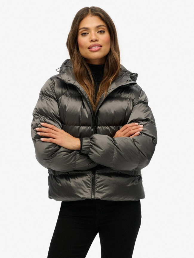 Doudoune luxe sports sheen noir femme - Superdry