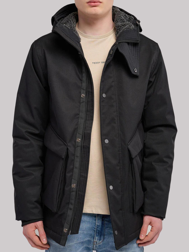 Parka à capuche p-donald noir homme - Teddy Smith