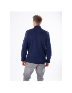 Veste polaire en maille chinée navoy bleu marine homme - Aulp