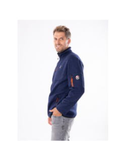 Veste polaire en maille chinée navoy bleu marine homme - Aulp