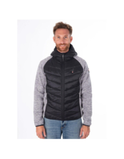 Veste hybride bi-matière vikam noir et gris homme - Aulp