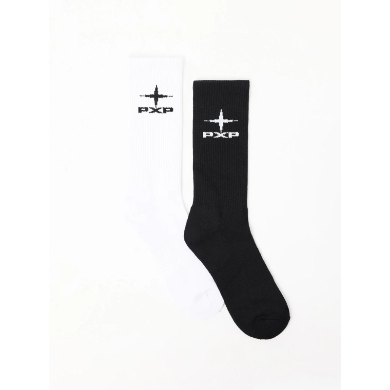 Pack de 2 paires de chaussettes hautes noir et blanc adulte - Project X Paris