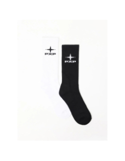 Pack de 2 paires de chaussettes hautes noir et blanc adulte - Project X Paris