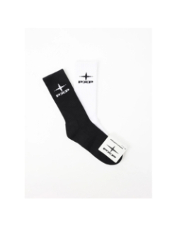 Pack de 2 paires de chaussettes hautes noir et blanc adulte - Project X Paris