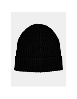 Bonnet en laine brodé noir femme - Hugo