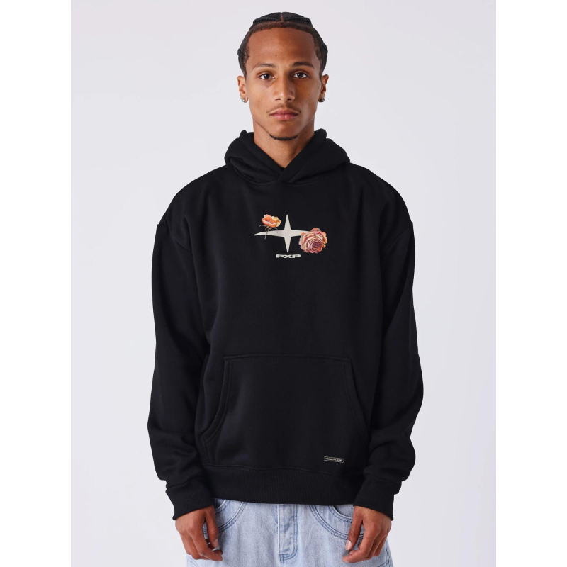 Sweat à capuche gothic roses noir homme - Project X Paris