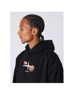 Sweat à capuche gothic roses noir homme - Project X Paris