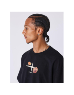 T-shirt à manches courtes gothic roses noir homme - Project X Paris