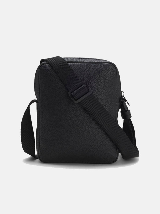 Sac reporter en similicuir grainé à logo revisité noir homme - Hugo