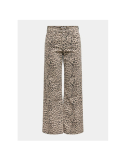 Jean large à motif leopard onlmadisson beige femme - Only