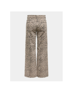 Jean large à motif leopard onlmadisson beige femme - Only