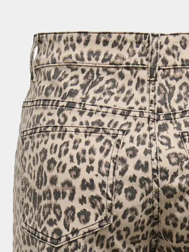 Jean large à motif leopard onlmadisson beige femme - Only