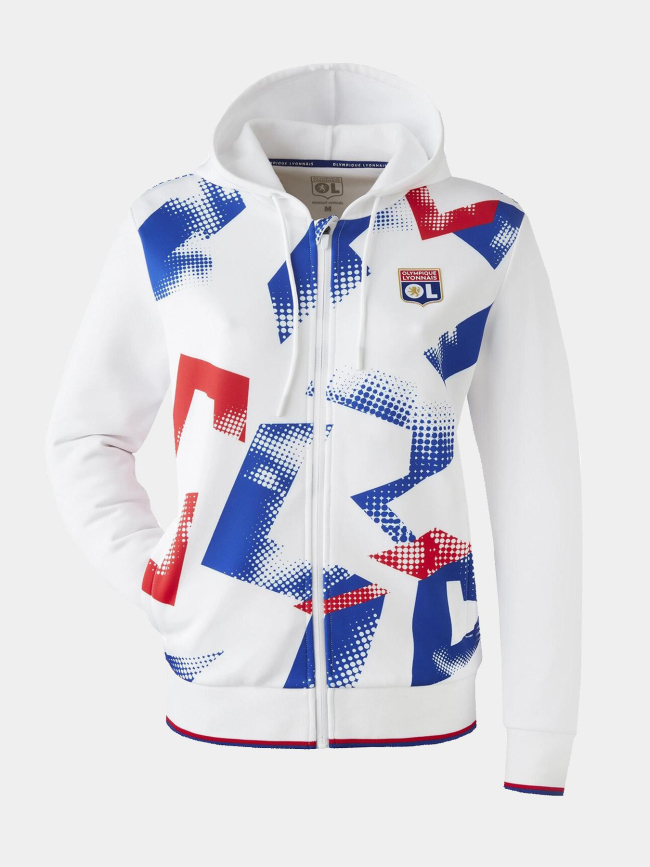 Veste à capuche training fusion blanc homme - Olympique Lyonnais