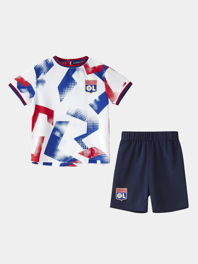 Mini-kit training fusion blanc et bleu bébé - Olympique Lyonnais