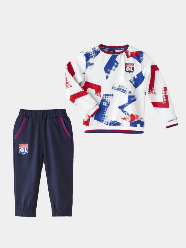 Ensemble training fusion blanc et bleu bébé - Olympique Lyonnais