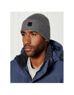 Bonnet en laine à logo métallique xola gris homme - Hugo