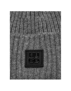 Bonnet en laine à logo métallique xola gris homme - Hugo