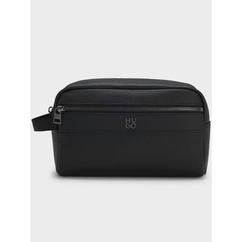 Trousse de toilette en similicuir grainé quantic noir homme - Hugo