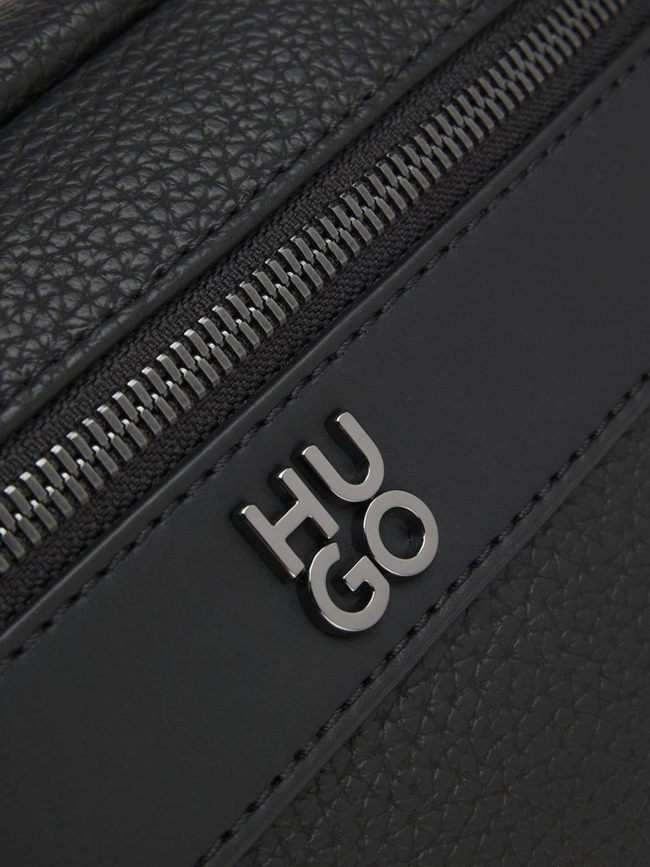 Trousse de toilette en similicuir grainé quantic noir homme - Hugo