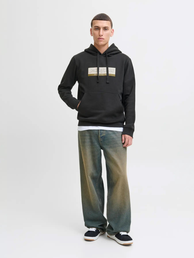 Sweat à capuche jorinwood noir homme - Jack & Jones