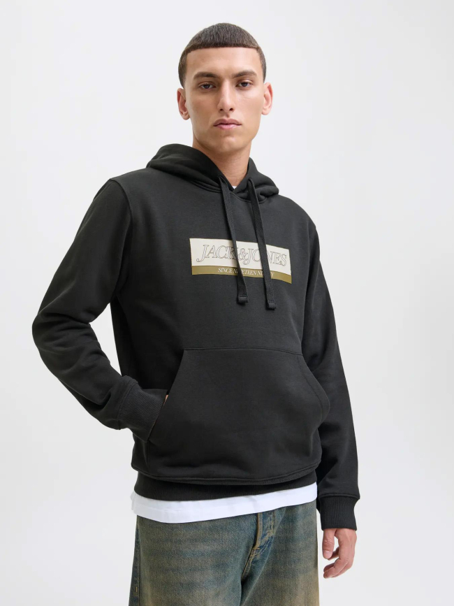 Sweat à capuche jorinwood noir homme - Jack & Jones