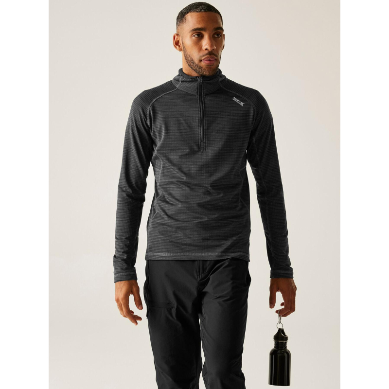 Sweat polaire quadrillé à demi zip yonder II gris homme - Regatta