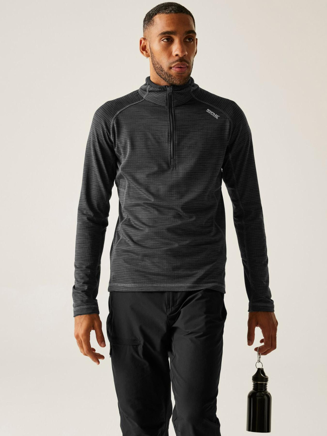 Sweat polaire quadrillé à demi zip yonder II gris homme - Regatta
