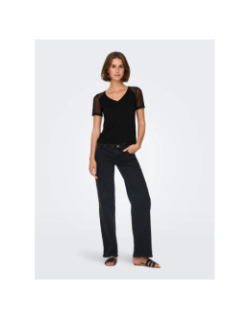 T-shirt col v stinne noir femme - Jdy