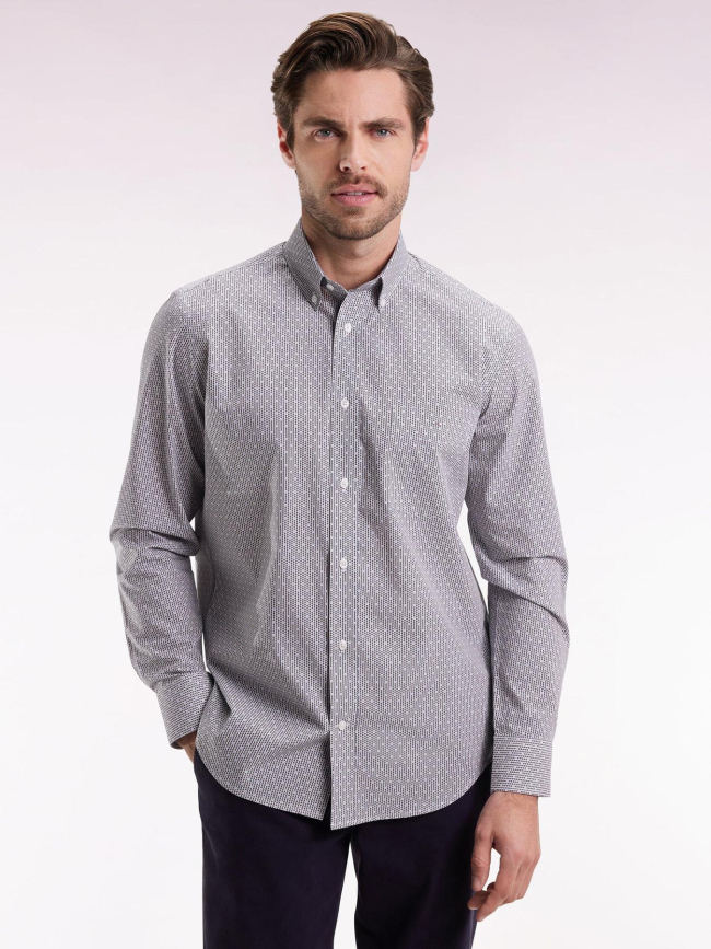 Chemise en coton à motif orage blanc homme - Eden Park