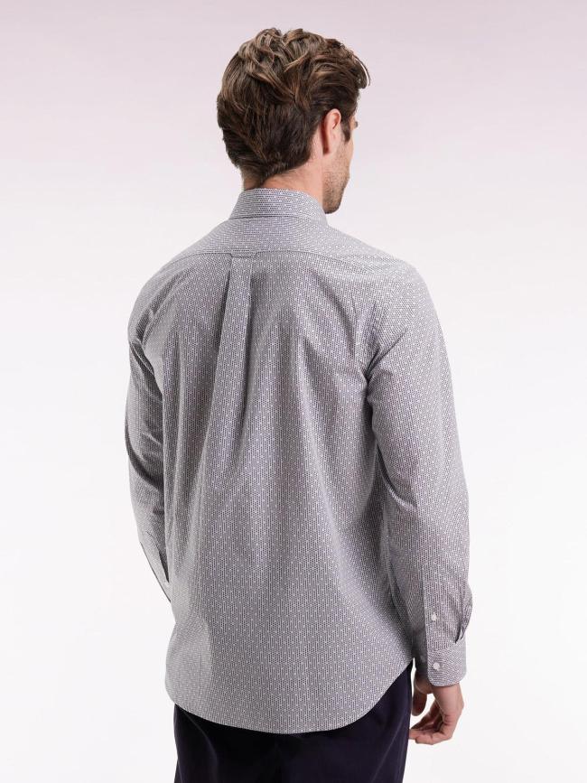 Chemise en coton à motif orage blanc homme - Eden Park