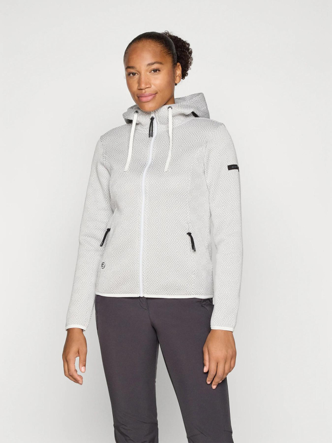 Veste à capuche auen blanc et gris femme - Icepeak