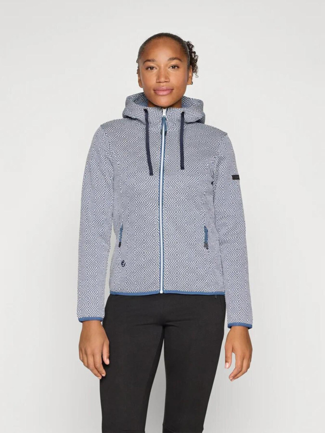 Veste à capuche auen blanc et bleu femme - Icepeak