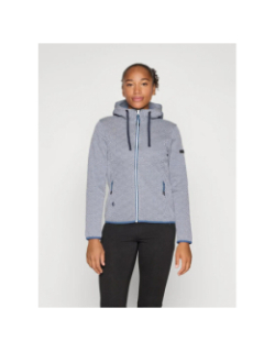 Veste à capuche auen blanc et bleu femme - Icepeak