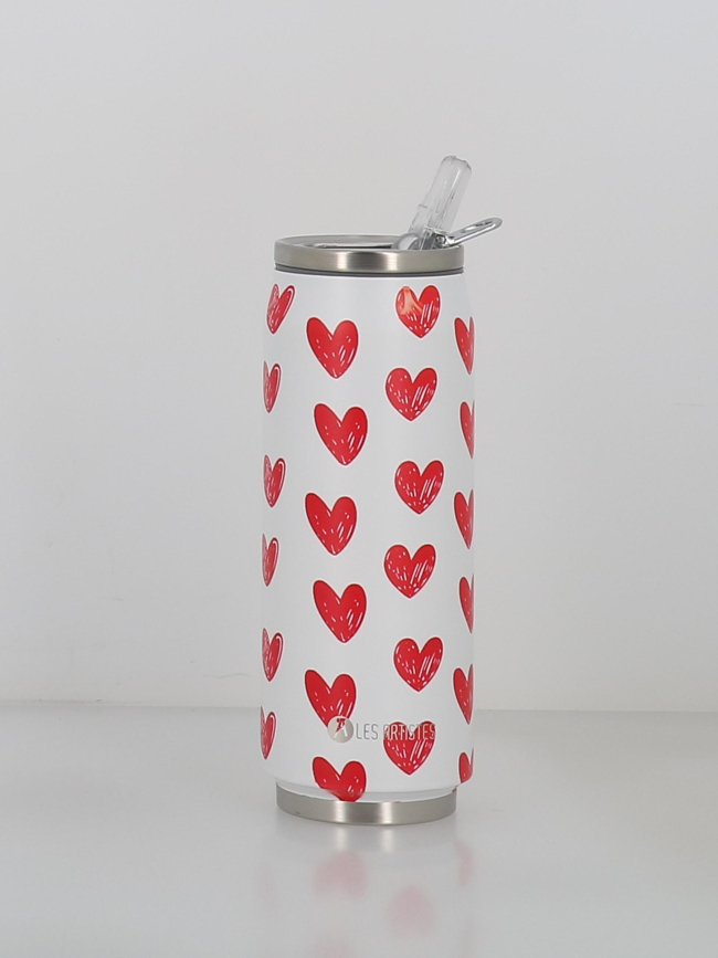 Canette isotherme heart 500ml blanc - Les Artistes