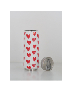 Canette isotherme heart 500ml blanc - Les Artistes