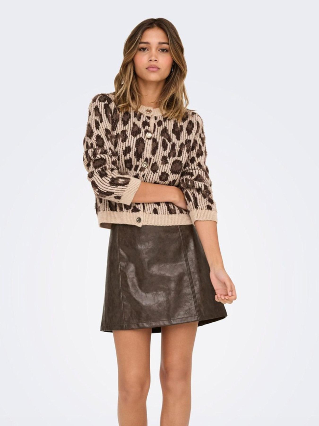 Gilet cardigan sybille marron femme - Only