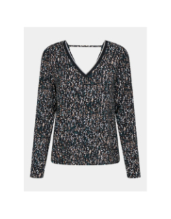 Blouse imprimée claude noir marron femme - Only