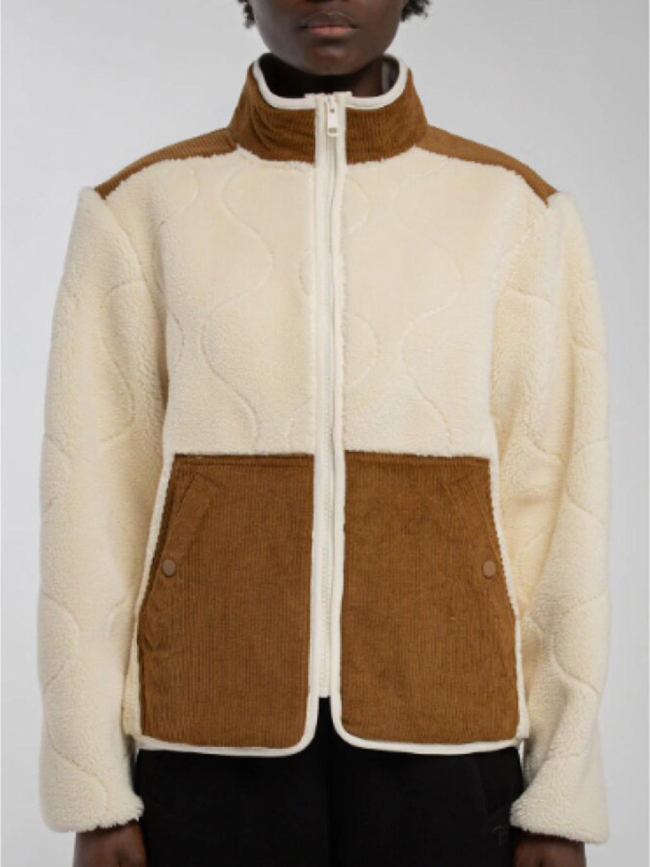 Blouson sherpa zippé b-shyra beige et marron femme - Teddy Smith