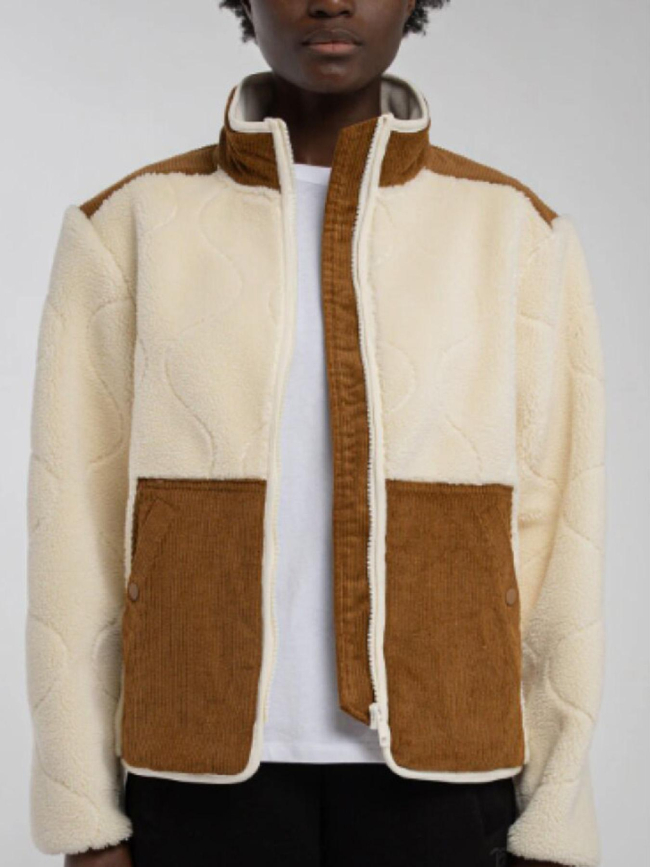 Blouson sherpa zippé b-shyra beige et marron femme - Teddy Smith