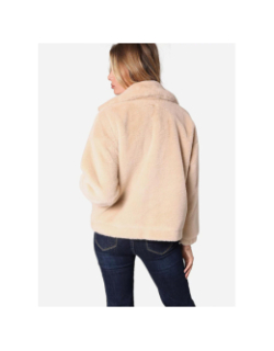 Veste fausse fourrure rusalka beige femme - Deeluxe